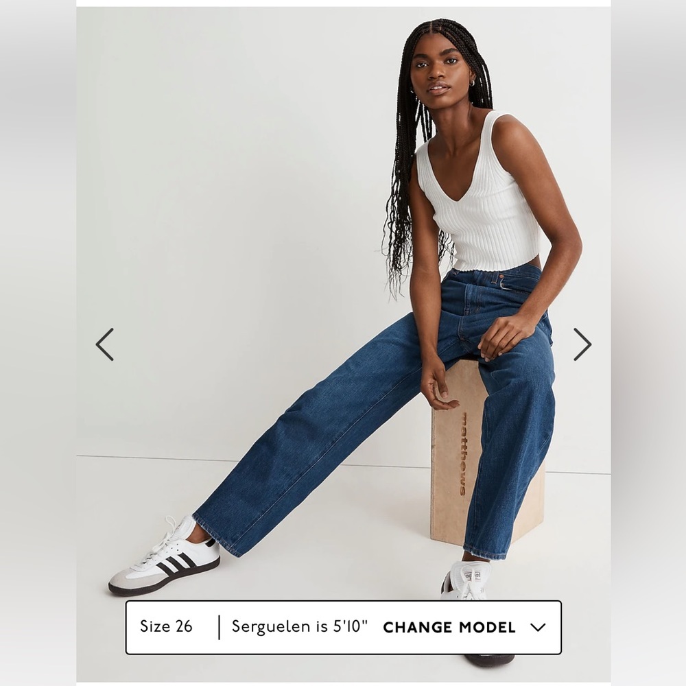 Madewell Baggy Straight Jeans in Dark Worn Indigo Wash